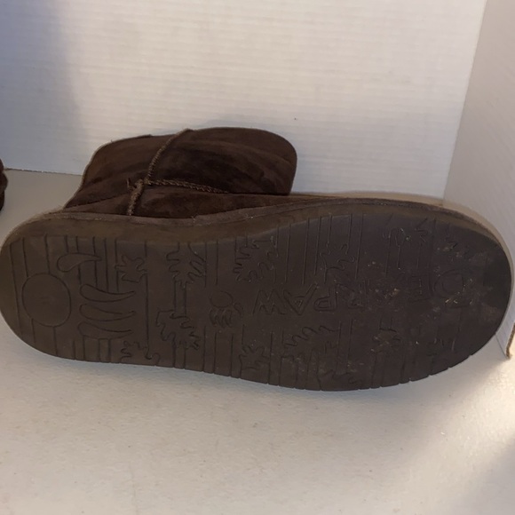 Bear Paw Boots Brown Suede Sheepskin Wool Blend Womens Size 11 - Picture 6 of 14